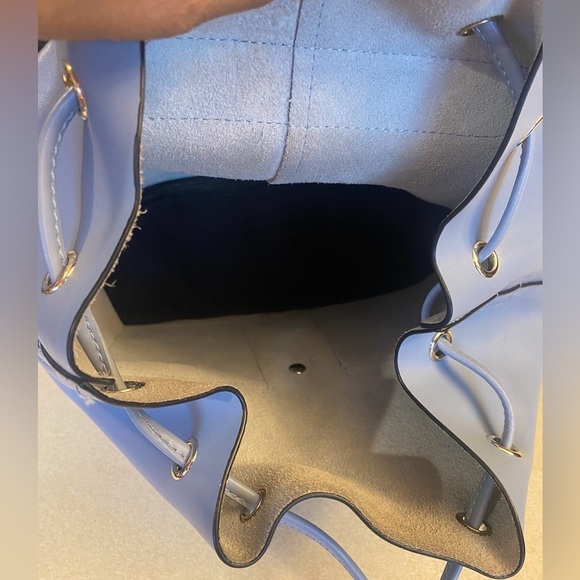 KC JAGGER Light Blue Leather Backpack w/Detachable Insert Pouch, EUC (Like New) main image 3